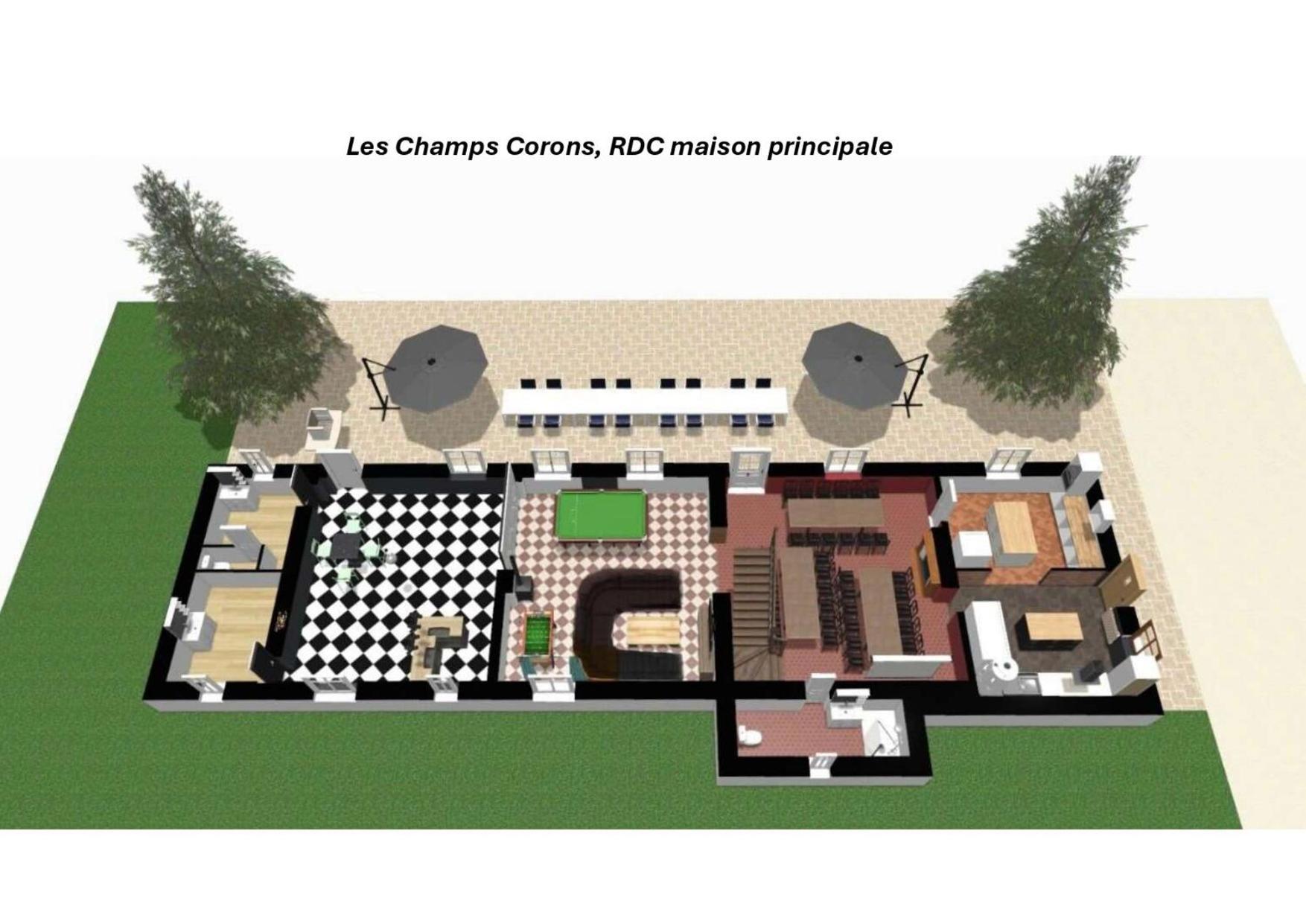 Crazy Villa Champs Corons 61 - Interior Heated Pool - 2H From Paris - 30P Les Menus Экстерьер фото